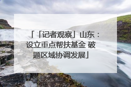「记者观察」山东：设立重点帮扶基金 破题区域协调发展