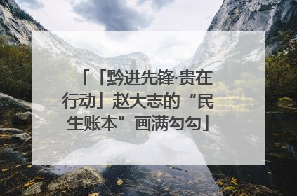 「黔进先锋·贵在行动」赵大志的“民生账本”画满勾勾