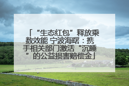 “生态红包”释放乘数效能 宁波海曙：携手相关部门激活“沉睡”的公益损害赔偿金