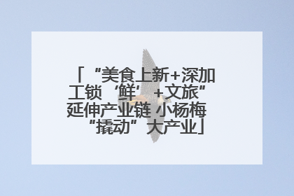 “美食上新+深加工锁‘鲜’+文旅”延伸产业链 小杨梅“撬动”大产业