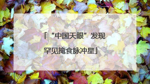 “中国天眼”发现罕见掩食脉冲星