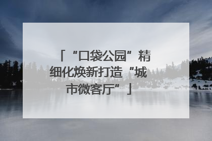 “口袋公园”精细化焕新打造“城市微客厅”