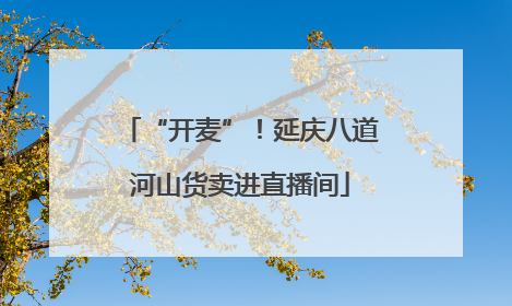 “开麦”！延庆八道河山货卖进直播间