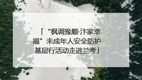 “枫调豫顺·汴家幸福”未成年人安全防护基层行活动走进兰考