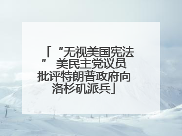 “无视美国宪法” 美民主党议员批评特朗普政府向洛杉矶派兵