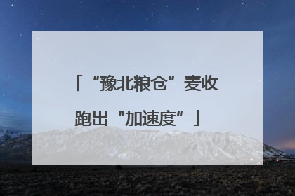 “豫北粮仓”麦收跑出“加速度”