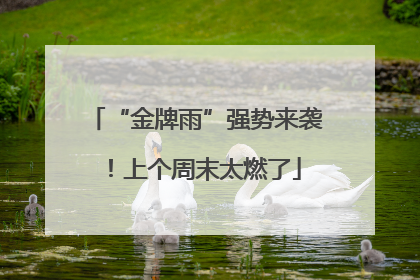 “金牌雨”强势来袭！上个周末太燃了