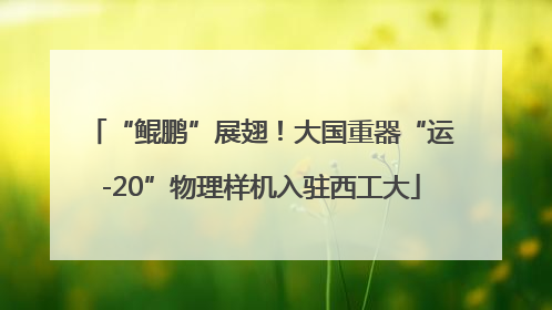 “鲲鹏”展翅！大国重器“运-20”物理样机入驻西工大