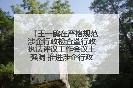 王一鸥在严格规范涉企行政检查暨行政执法评议工作会议上强调 推进涉企行政检查质效大幅提升
