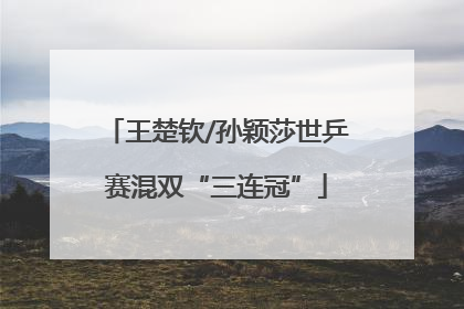 王楚钦/孙颖莎世乒赛混双“三连冠”