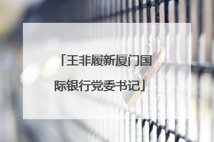 王非履新厦门国际银行党委书记