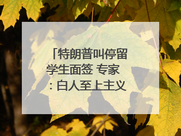 特朗普叫停留学生面签 专家：白人至上主义者的种族构成忧虑｜封面头条