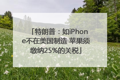 特朗普：如iPhone不在美国制造 苹果须缴纳25%的关税