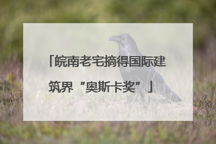 皖南老宅摘得国际建筑界“奥斯卡奖”