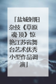 盐城射阳杂技《草原魂·顶》惊艳江苏省舞台艺术优秀小型作品调演