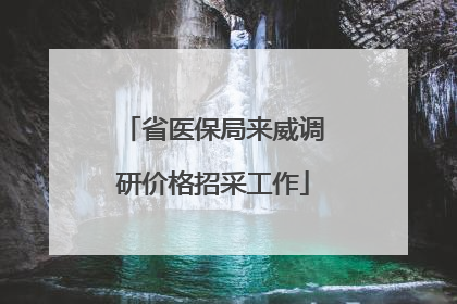 省医保局来威调研价格招采工作