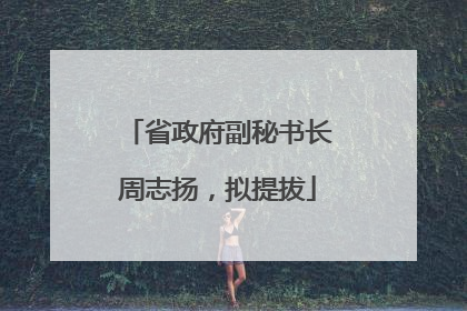 省政府副秘书长周志扬，拟提拔