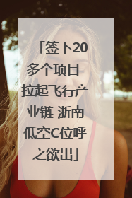 签下20多个项目 拉起飞行产业链 浙南低空C位呼之欲出
