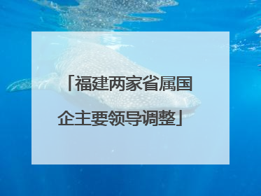 福建两家省属国企主要领导调整