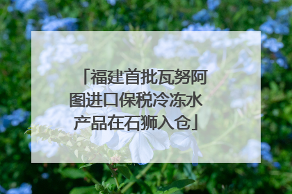 福建首批瓦努阿图进口保税冷冻水产品在石狮入仓