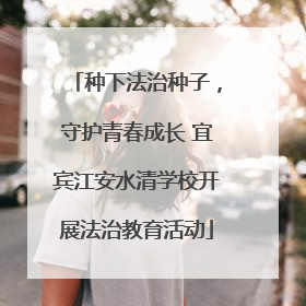 种下法治种子，守护青春成长 宜宾江安水清学校开展法治教育活动