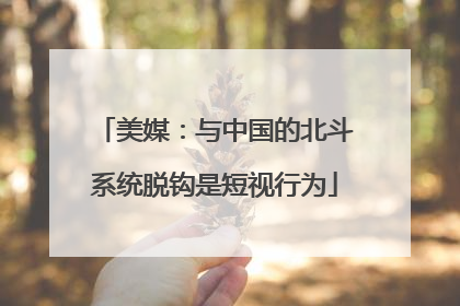 美媒：与中国的北斗系统脱钩是短视行为