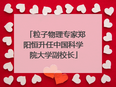 粒子物理专家郑阳恒升任中国科学院大学副校长
