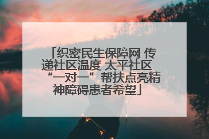织密民生保障网 传递社区温度 太平社区“一对一”帮扶点亮精神障碍患者希望