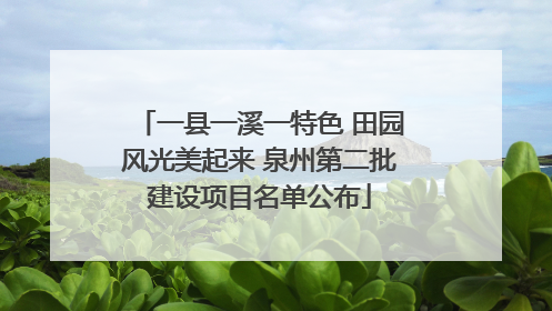 一县一溪一特色 田园风光美起来 泉州第二批建设项目名单公布