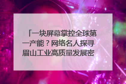 一块屏幕掌控全球第一产能？网络名人探寻眉山工业高质量发展密码｜网络名人四川行