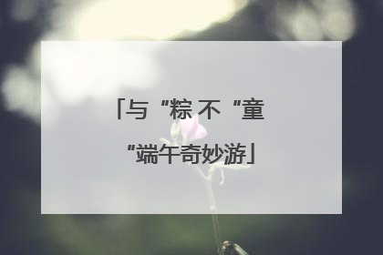 与“粽 不“童“端午奇妙游