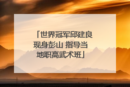 世界冠军邱建良现身彭山 指导当地职高武术班