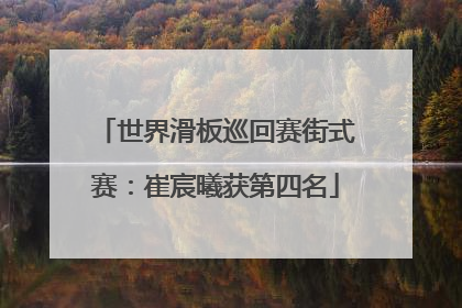 世界滑板巡回赛街式赛：崔宸曦获第四名