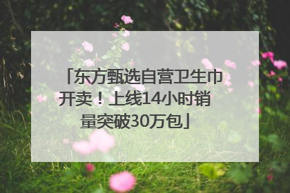 东方甄选自营卫生巾开卖！上线14小时销量突破30万包
