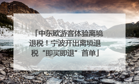 中东欧游客体验离境退税！宁波开出离境退税“即买即退”首单