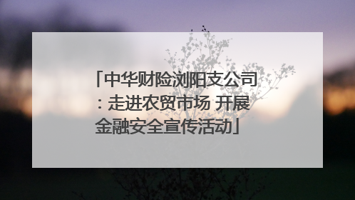 中华财险浏阳支公司：走进农贸市场 开展金融安全宣传活动