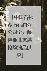 中国石化湖南石油分公司全力保障湘北抗洪抢险油品供应