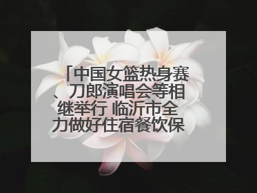 中国女篮热身赛、刀郎演唱会等相继举行 临沂市全力做好住宿餐饮保障工作