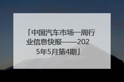 中国汽车市场一周行业信息快报——2025年5月第4期