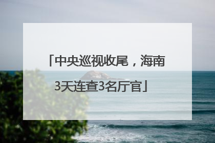 中央巡视收尾，海南3天连查3名厅官