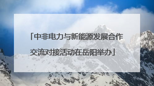 中非电力与新能源发展合作交流对接活动在岳阳举办