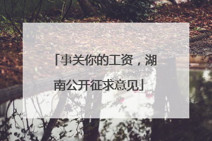 事关你的工资，湖南公开征求意见