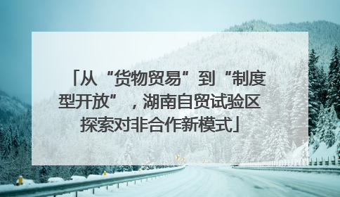 从“货物贸易”到“制度型开放”，湖南自贸试验区探索对非合作新模式