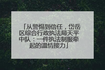从警惕到信任，岱岳区综合行政执法局天平中队：一件执法制服牵起的温情接力