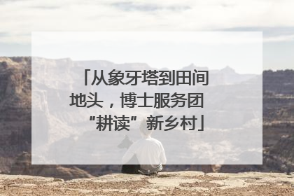 从象牙塔到田间地头，博士服务团“耕读”新乡村