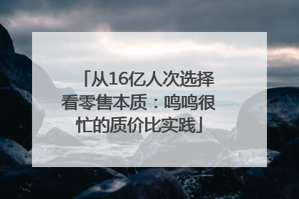 从16亿人次选择看零售本质：鸣鸣很忙的质价比实践