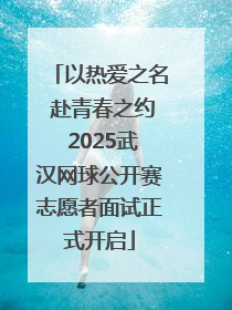 以热爱之名 赴青春之约 2025武汉网球公开赛志愿者面试正式开启