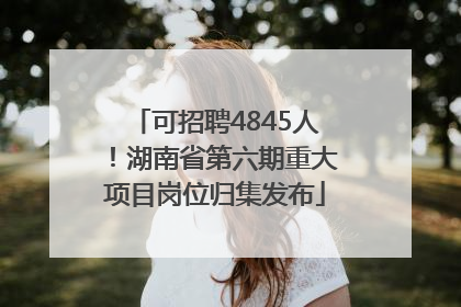 可招聘4845人！湖南省第六期重大项目岗位归集发布