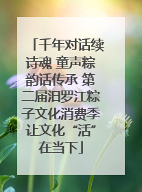 千年对话续诗魂 童声粽韵话传承 第二届汨罗江粽子文化消费季让文化“活”在当下