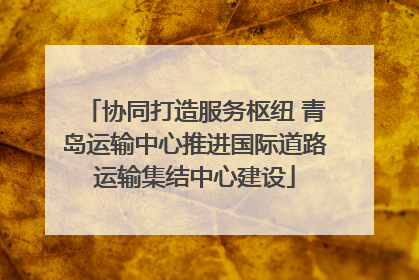 协同打造服务枢纽 青岛运输中心推进国际道路运输集结中心建设
